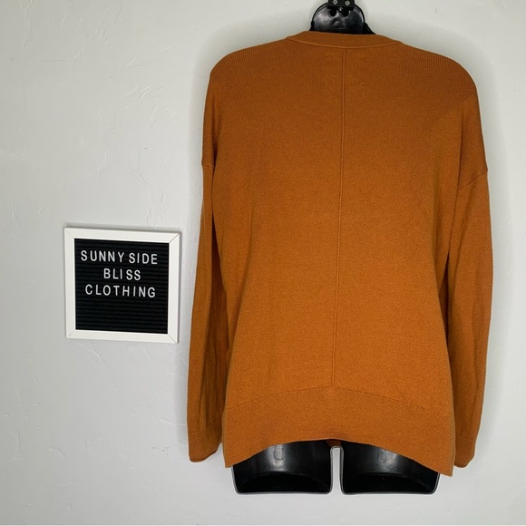 Lucky Brand Burnt Orange Oversized V-Neck Button Cardigan Sweater Small - Picture 8 of 16
